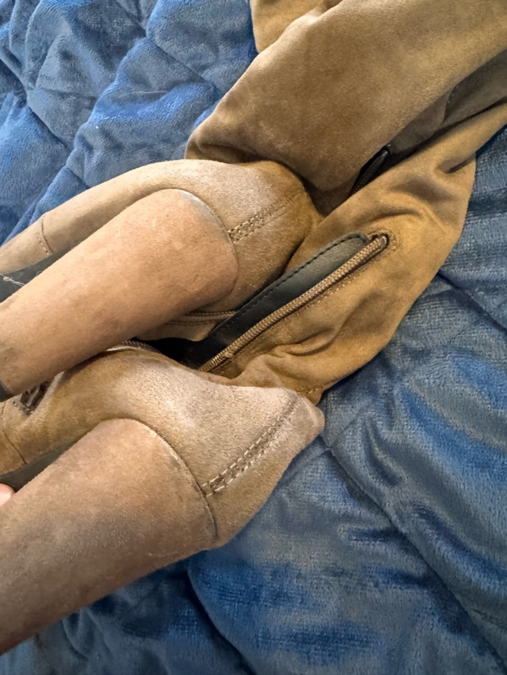 Target Women's Camel Over-the-Knee Suede Block Heel Boots - Picture 3 of 4